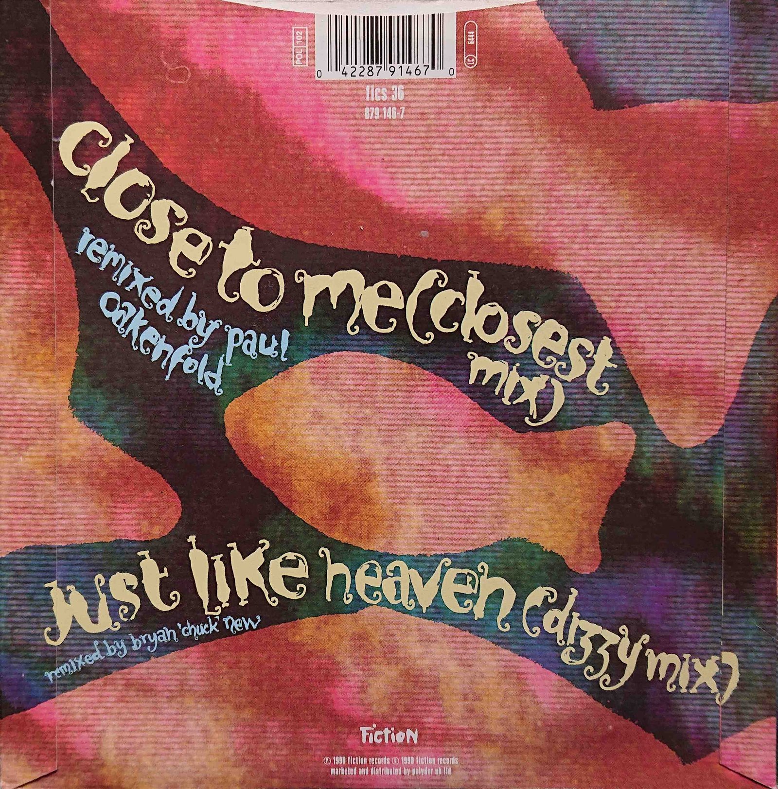 FICS 36 Close to me remix The Cure  Back cover of FICS 36